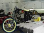 Got my new front wheel installed. I had the wheels powder coated.  I disassembled the rear wheel removing all bearings and brake componants and speedometer drive parts and had the same people powder coat the rear wheel so it would match the front one. 